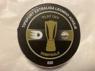 Dynamo Pardubice vs Verva Litvínov game used puck - SF2 (020), PCE vs LIT 3:0, 1/4/24